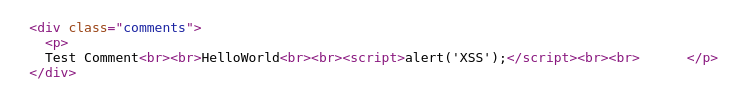 Figure 7: XSS Script Code in HTML Response