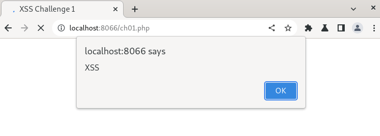 Figure 6: XSS alert pop-up
