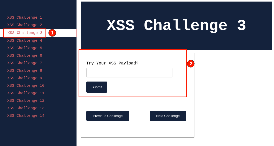 Figure 1: Kurukshetra XSS Challenge Page 3