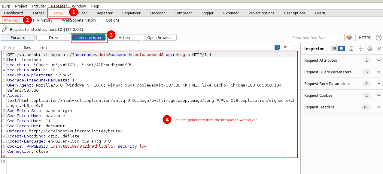 Figure 6: Brute Force functionality Login Request