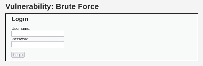 Figure 2: DVWA Brute Force - Login Page