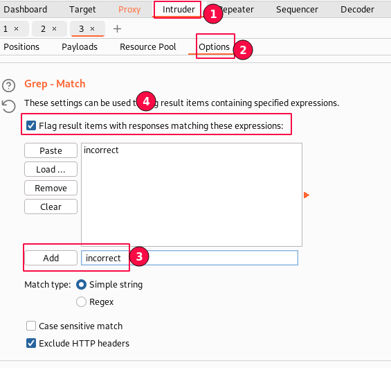 Figure 8: Grep Match for "Incorrect" string