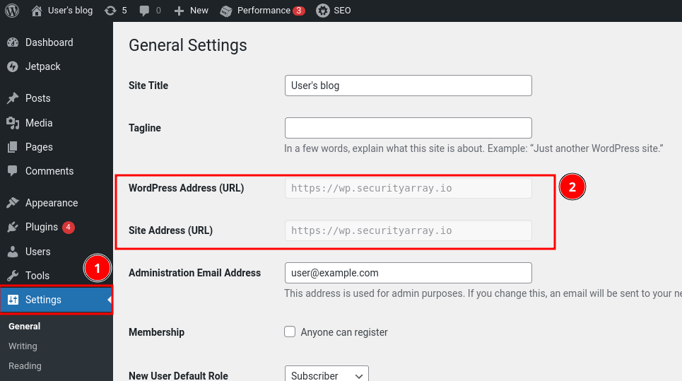 Figure 9: WordPress Site with HTTPS Configured