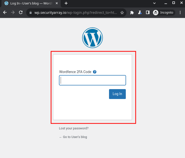 Figure 13: Wordfence 2FA Verification