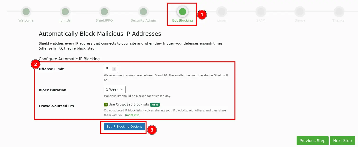 Figure 7: Bot Blocking Wizard
