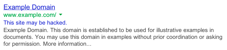 Figure 4: Google-Flagging Suspicious Website