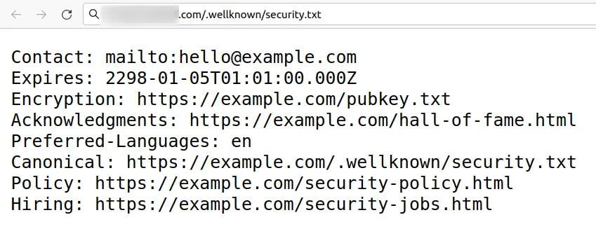 Figure 1: : Sample security.txt file