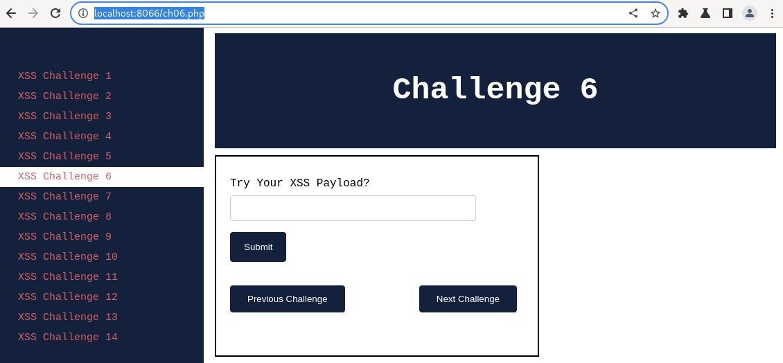 Kurukshetra-XSS-Challenge-6-Page-fs8-1.png Kurukshetra-XSS-Challenge-6-Page-fs8-1.png